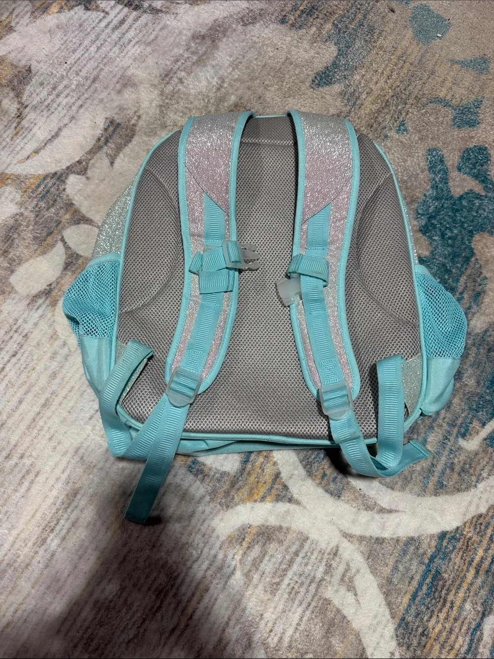 Pottery Barn Glitter Mint Kids Backpack with Adjustable Straps- LIKE NEW